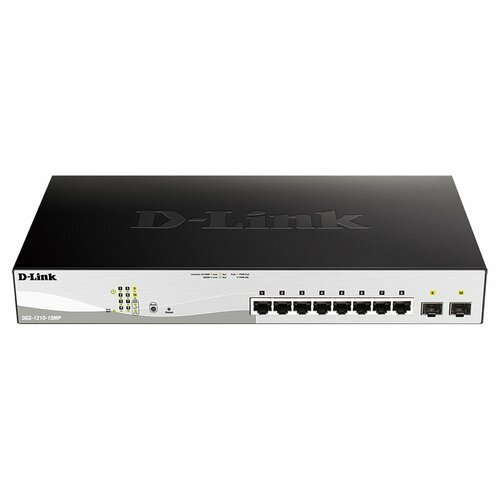 Коммутатор D-Link WebSmart DGS-1210-10MPF3A PoE 130ВтУправляемый Layer 2 2376300₽