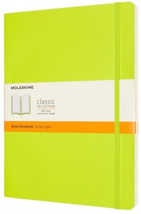 Moleskine QP621C2 Блокнот moleskine classic soft, xlarge 190х250 мм, 192 стр, линейка мягкая обложка, лайм