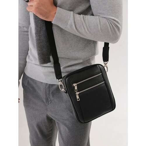 Сумка планшет Franchesco Mariscotti Модная мужская сумка-планшет 105584, фактура рельефная, зернистая, черный