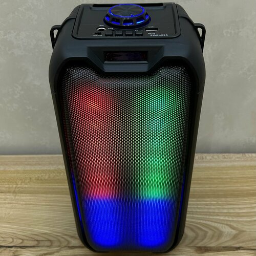 Портативная колонка Bluetooth ZQS4235 с караоке и микрофоном мультимедийная пульт ду LED подсветка USB Micro TF card TYPE-C FM-радио 280000₽