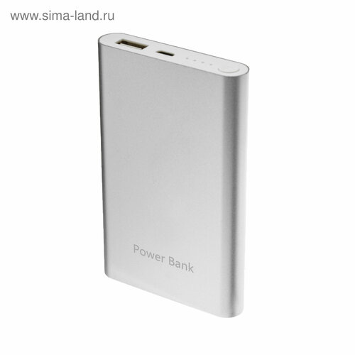 Внешний аккумулятор LuazON PB-24 8000 мАч USB 1 А индикатор металл серый 1507₽