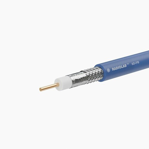 Кабель коаксиальный Radiolab 8D-FB PVC, синий, 45 метров, профессиональный радиокабель для связи