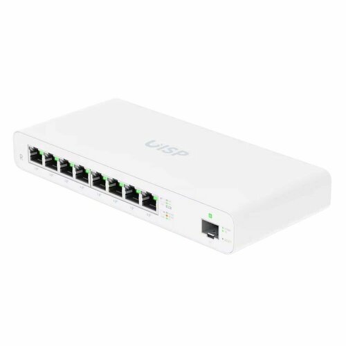 Маршрутизатор Ubiquiti UISP Router 2 ядра (880 МГц), 8х 1G RJ45, 1х SFP, раздача PoE 110 Вт