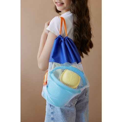 Мешок детский для хранения одежды обуви вещей и игрушек Сумка сетка для мяча 3742 см - Размер L 630₽