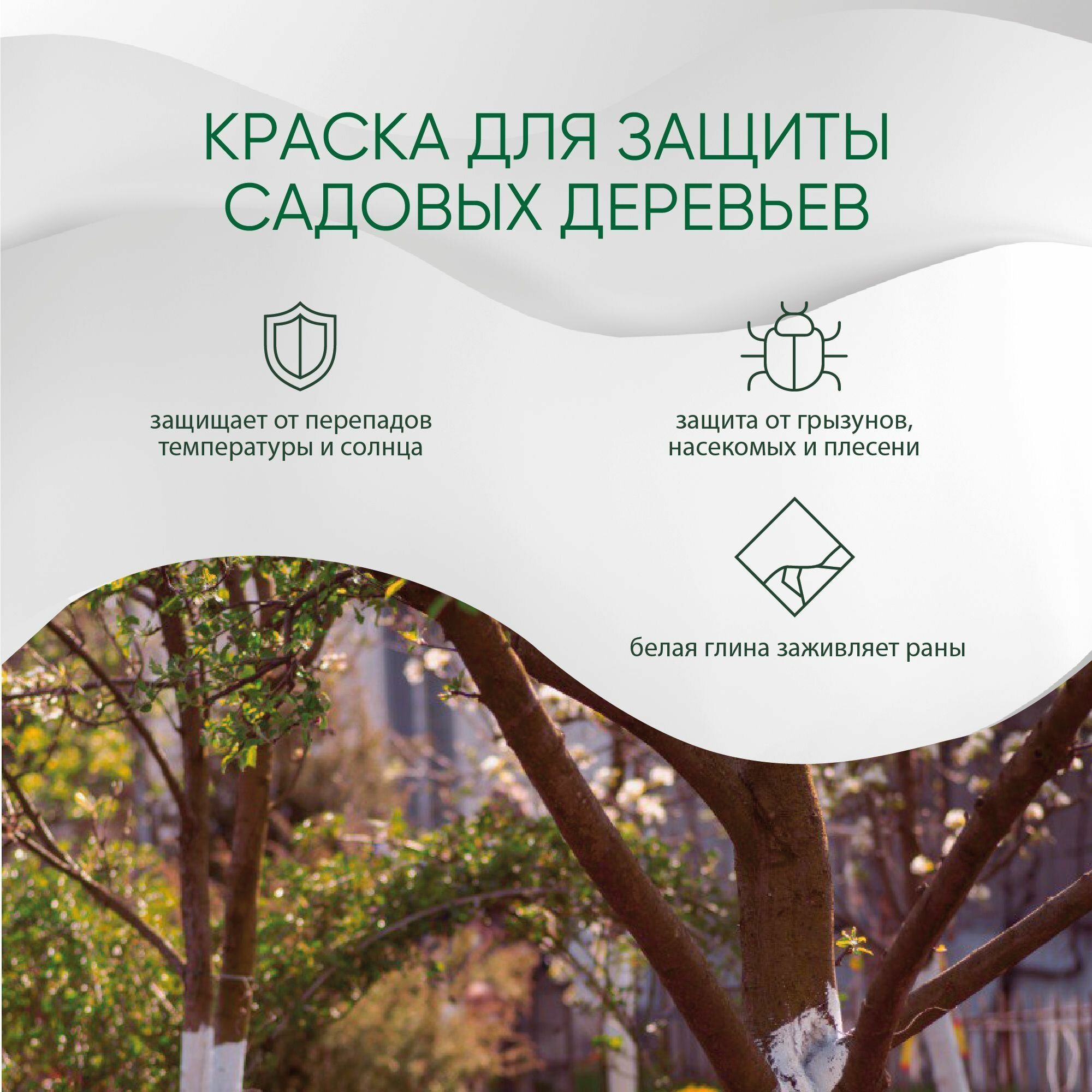 Краска для садовых деревьев MasterGood (2,7 кг) / Для стволов и кустарников от болезней, вредителей и солнечных ожогов — фото 1