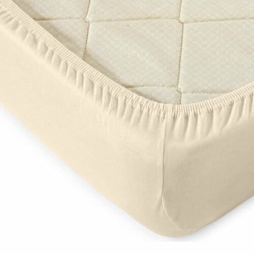 Простыня на резинке Монро 140х200х25 цв слоновая кость полисатин 80гм пэ100 846₽