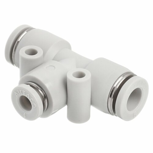Фитинг тройник Т-образный цанговый переходной Airtac PEG6-4 под трубку 6-4-6 мм 614₽