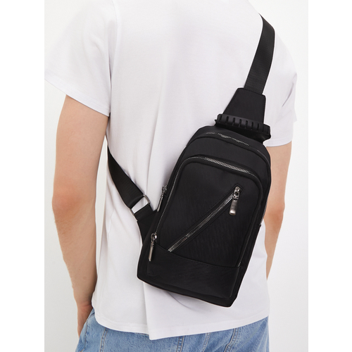 Сумка кросс-боди , фактура гладкая, черный