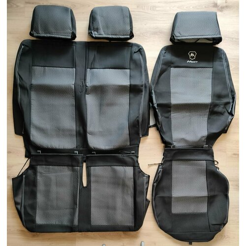 Чехлы на сиденья GAZelle Next/ГАЗель Некст с 2016 г. в. на 3 места. Жаккард+Экокожа