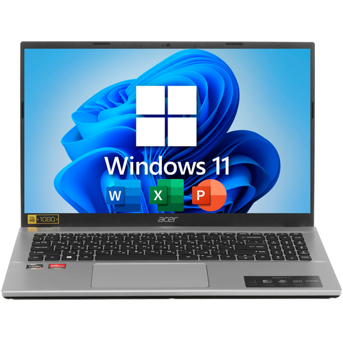 156 Ноутбук Acer Aspire 3 AMD Ryzen 7 5700U 43 ГГц RAM 16 ГБ SSD 512 ГБ AMD Radeon RX Vega 8 Windows 11 Pro Office 2021 Pro Plus Pure Silver Русская раскладка EAC 67999₽