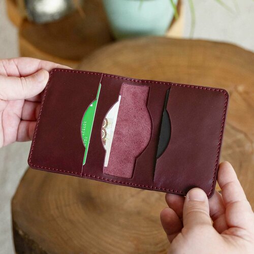 Кошелек Konkovstudio, фактура гладкая, бордовый