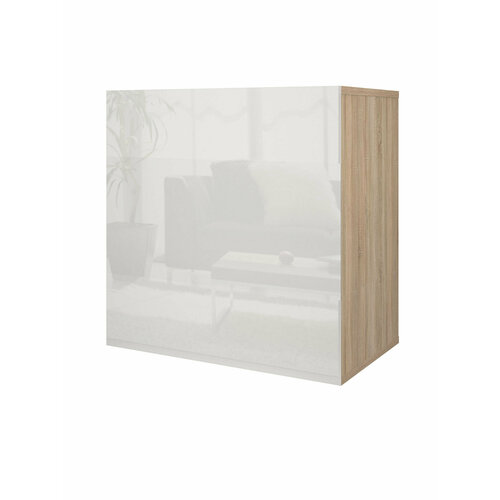 Полка настенная прямая навесная Beneli прато для книг учебников цветов фотографий Высокий-Белый глянецДуб сонома 59х366х594 см 1 шт 7163₽