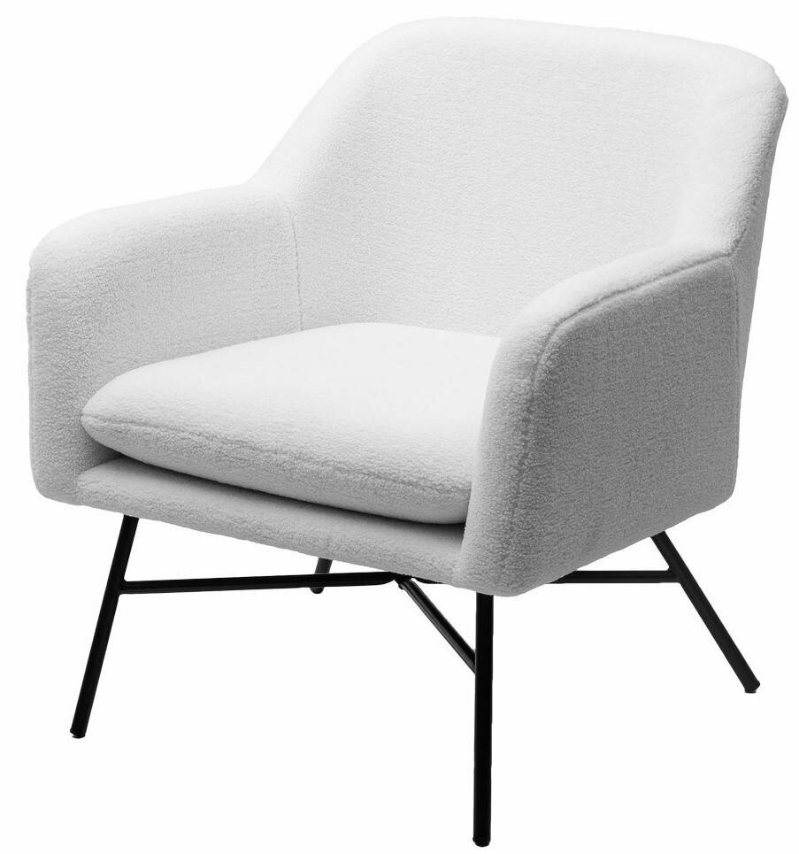 фото Кресло м-сити Кресло SHEEP NINI-01 Белый, teddy / черный каркас М-City арт. 629M04949