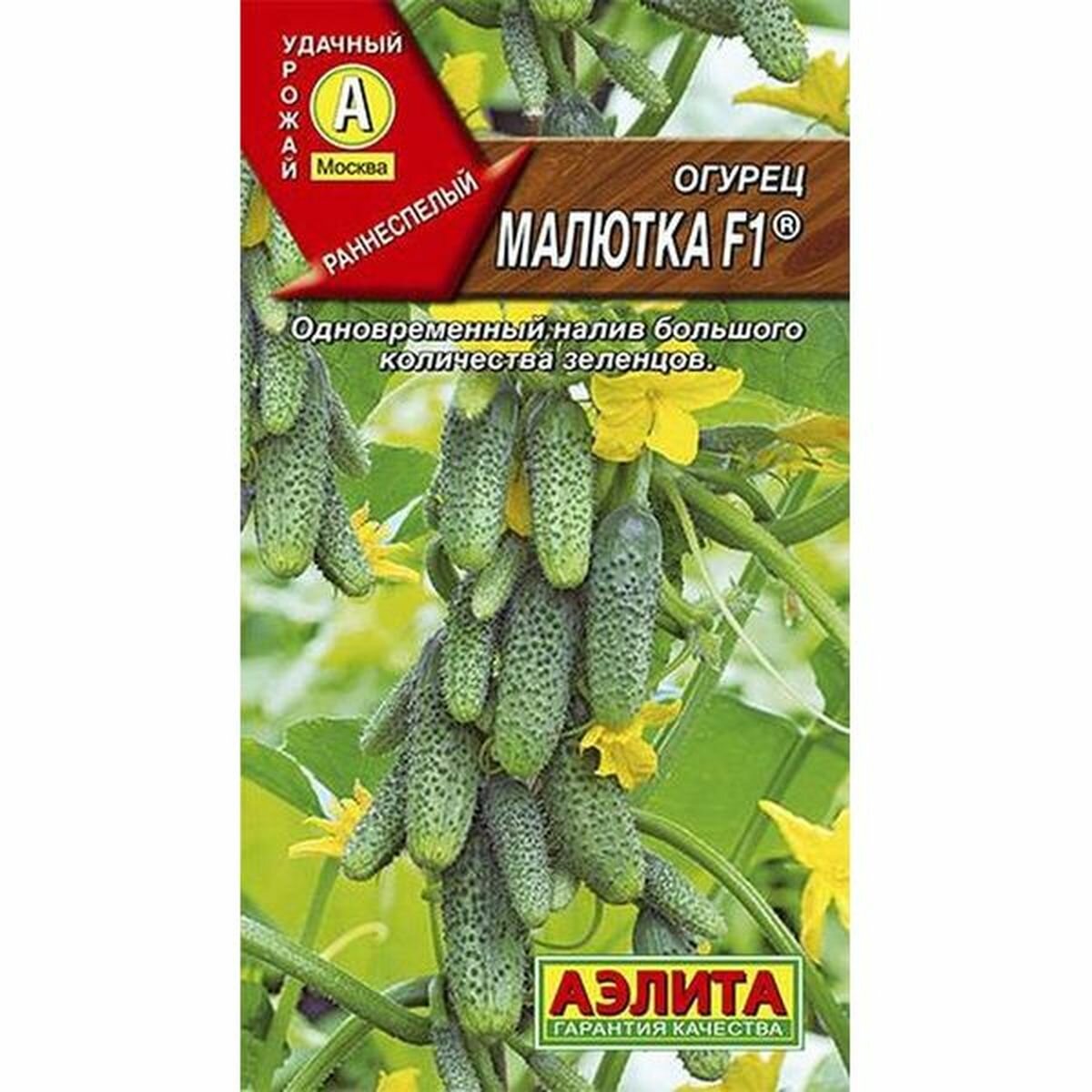 Семена Огурец Малютка F1 пчелоопыляемый раннеспелый Аэлита 1 пачка - 10 семян