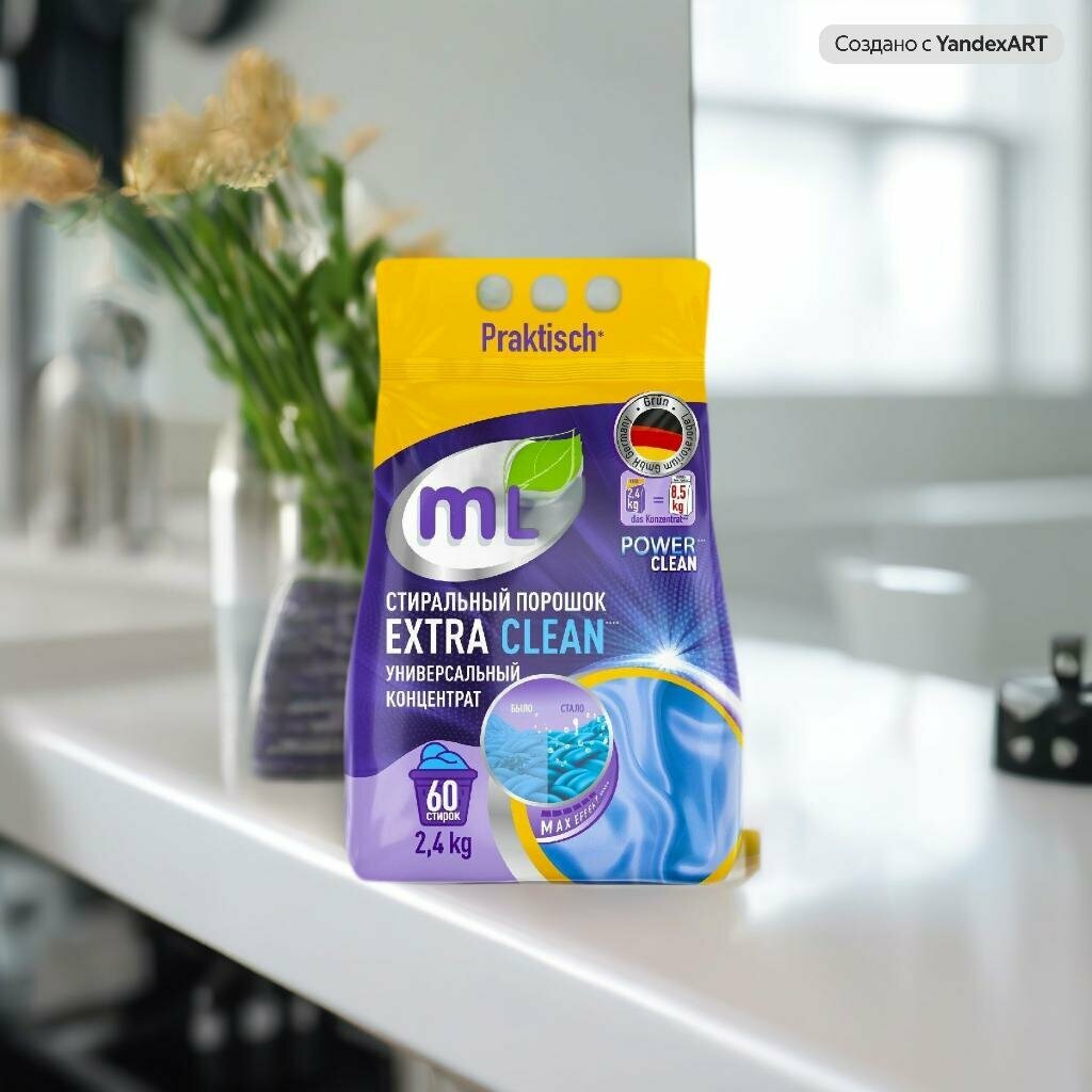 Стиральный порошок Extra clean, Meine Liebe, универсальный концентрат, 2,4 кг