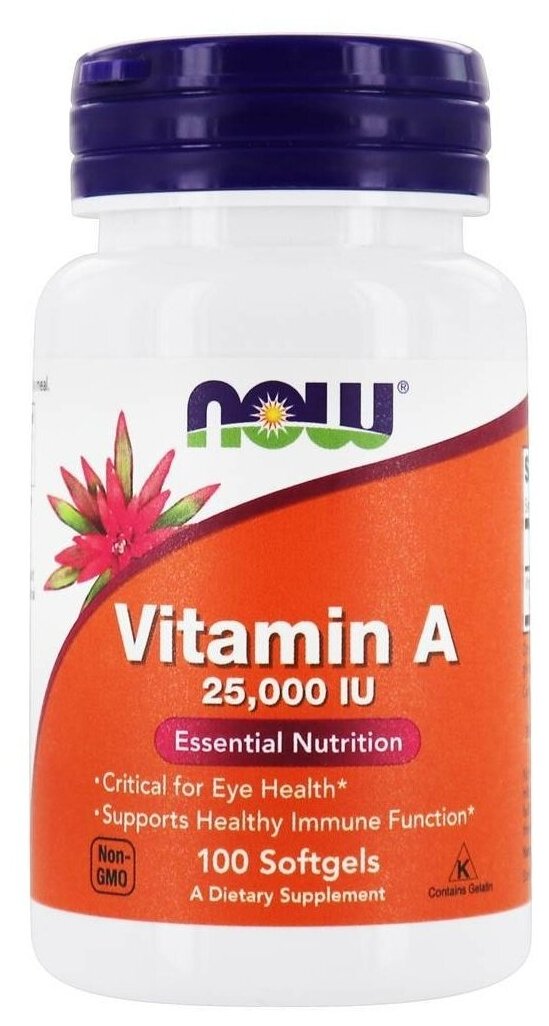 Капсулы NOW Vitamin А 25 000 МЕ 100 шт