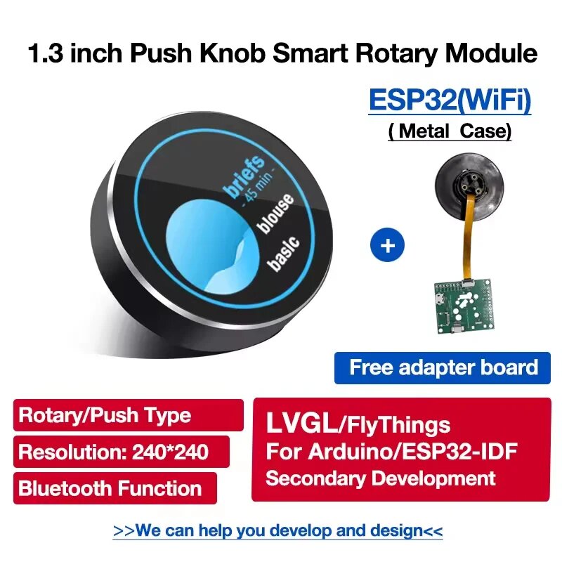 OLED дисплей ESP32 S3 UEDX46460015-MD50E, Black 1.3 LCD Knob