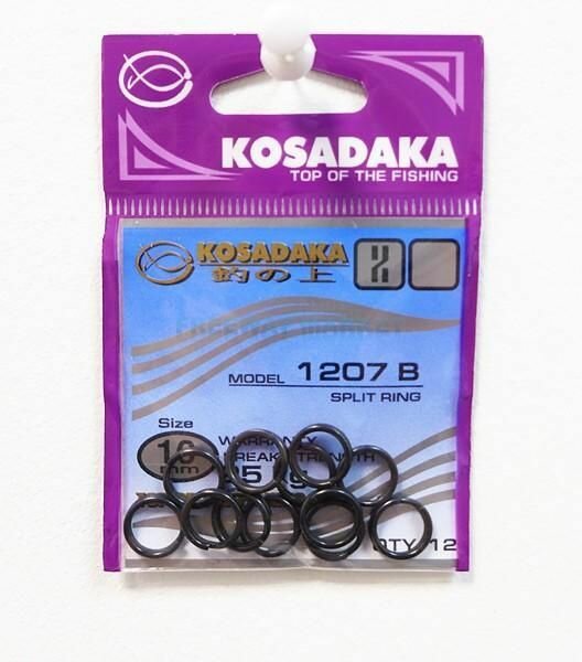 Kosadaka кольца заводные 1207 Black (черные) 10 мм 25 кг уп.10 шт.