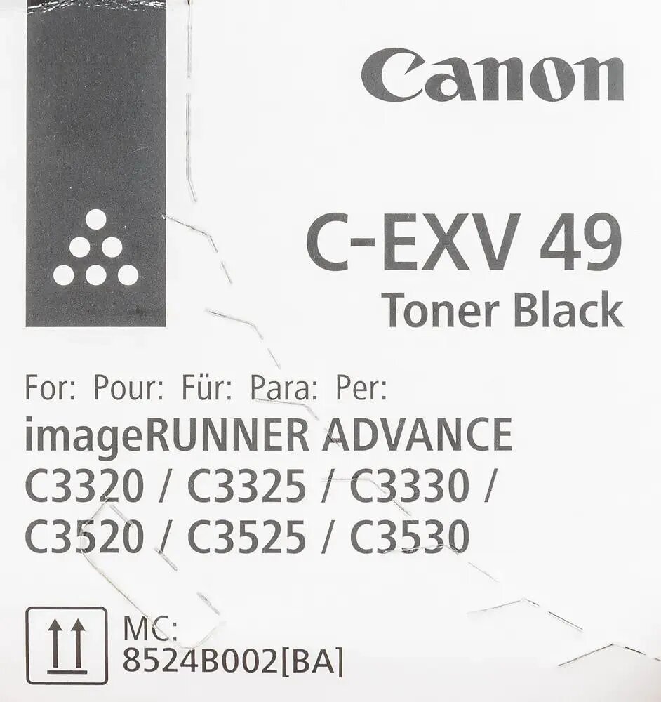 Картридж Canon C-EXV49Bk для Canon iR ADV C3320 iR ADV C3320i iR ADV C3325i iR ADV C3330i 36000 Черный 8524B002 - фото №7