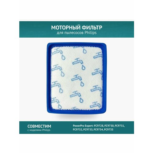 Моторный фильтр для пылесосов Philips PowerPro Expert: FC9728, FC9730, FC9731, FC9732, FC9733, FC9734, FC9735.