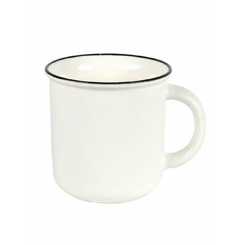 Кружка MATTI , белая матовая с черным кантом, 350 мл, фарфор