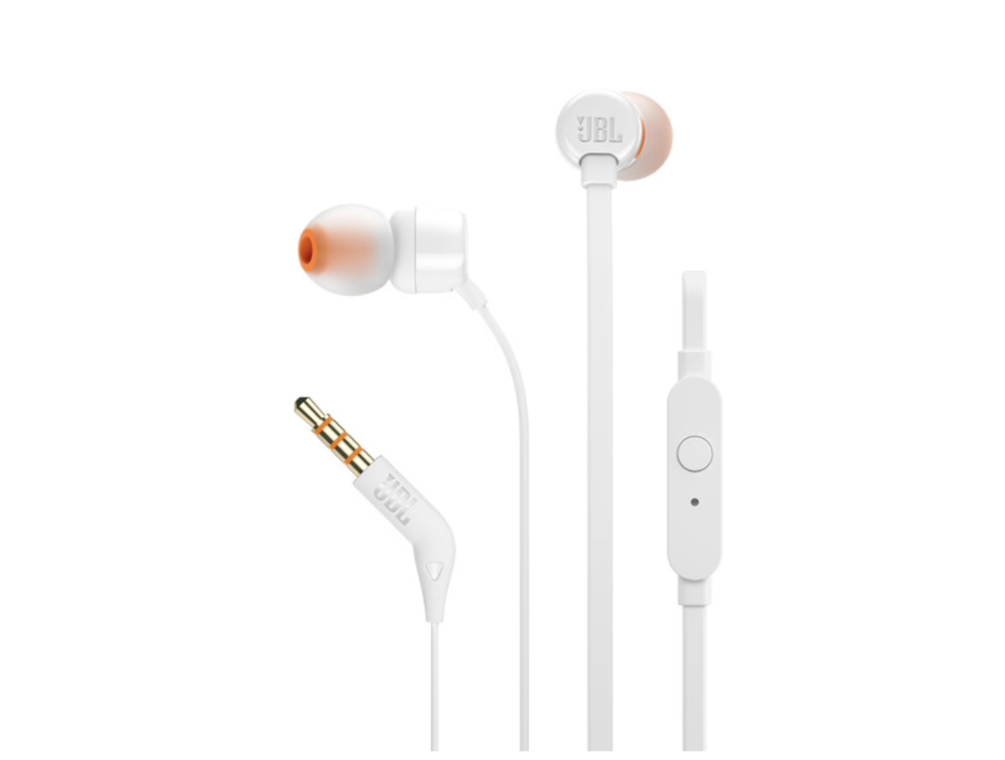 Нaушники проводные JBL Tune 110, 3.5 мм, белый, (JBLT110WHT)