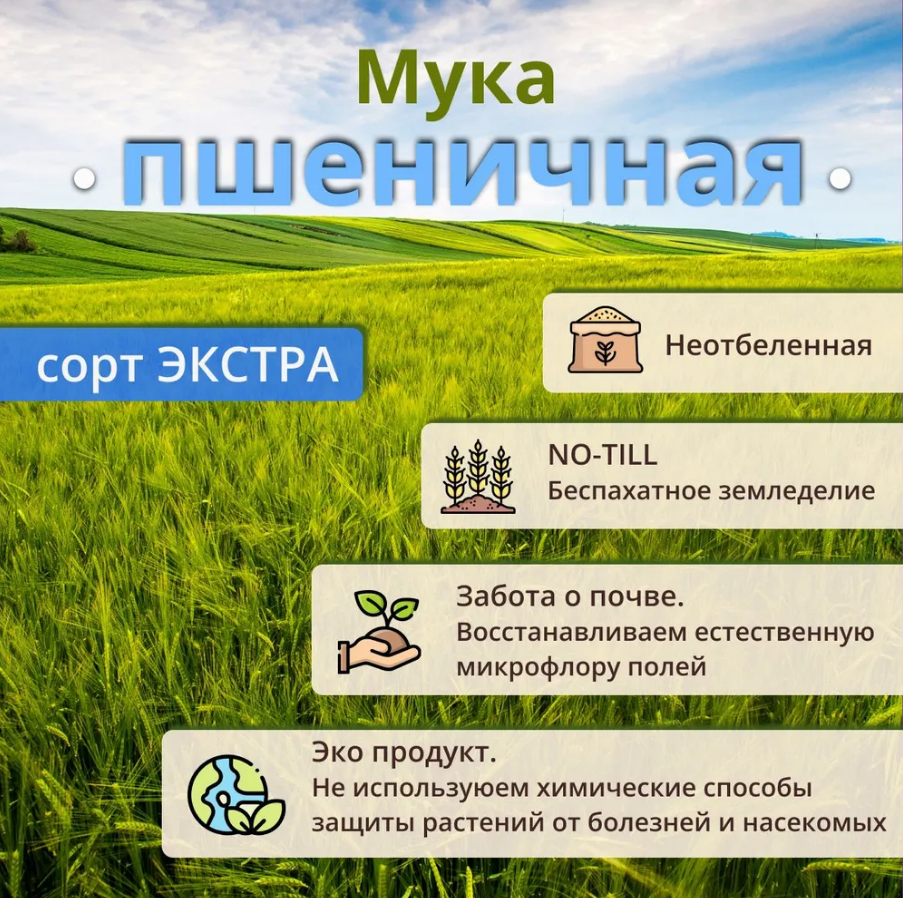 Мука Оника пшеничная хлебопекарная сорт ЭКСТРА 5 кг — фото 1