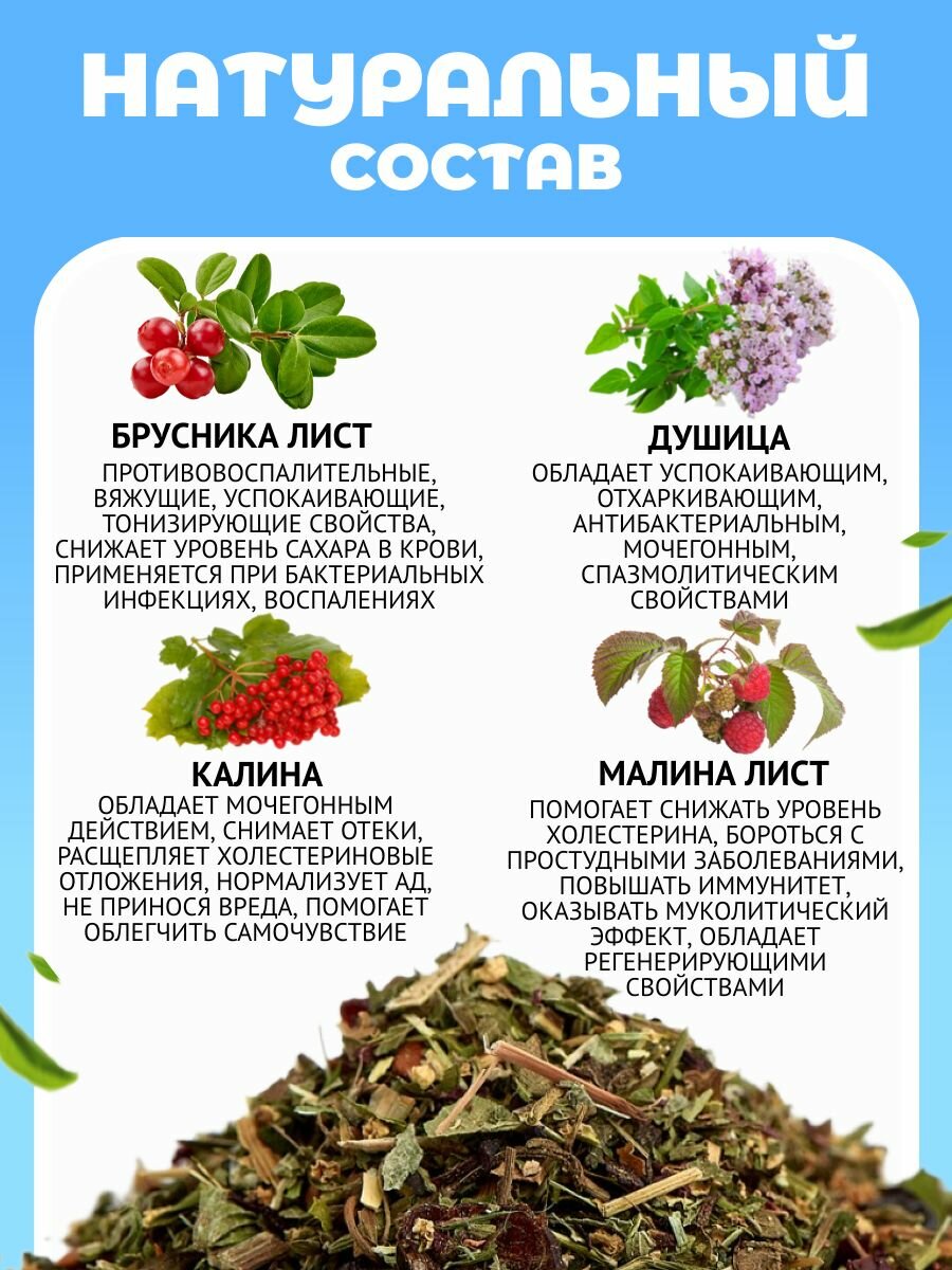 Витаминные Лекарственные Травы Витаминный травяной алтайский чай, сбор из трав для иммунитета, фиточай листовой целебный