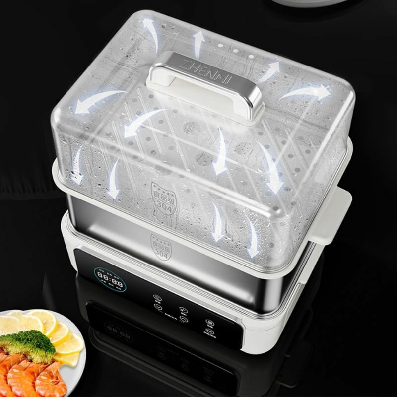 Изображение Xiaomi Пароварка электрическая Электрическая пароварка из нержавеющей стали Zhenmi, белый, серебристый