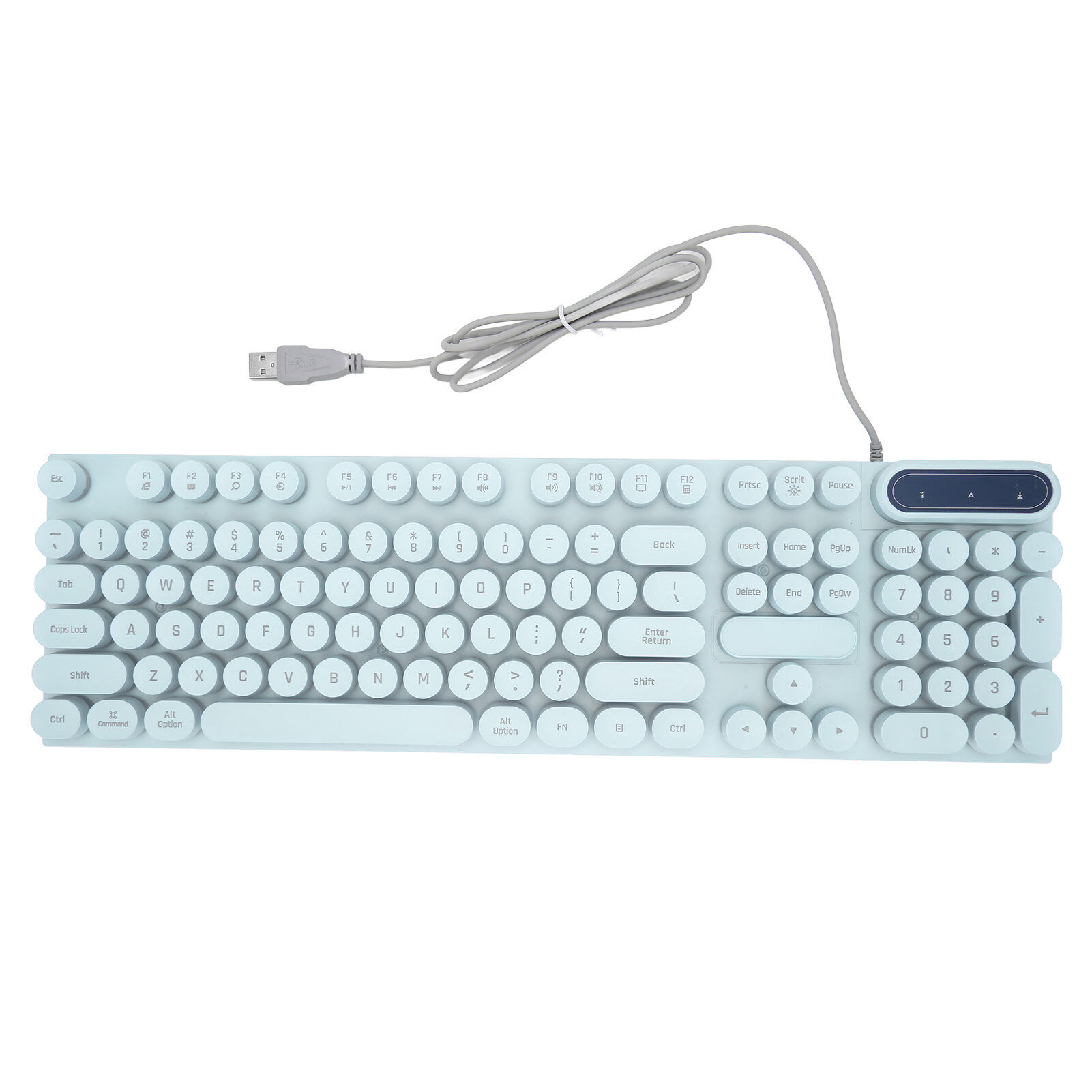 Игровая клавиатура с синей подсветкой, проводная, 104 клавиши, USB, эргономичные складные ножки, мультимедийные клавиши для настольной клавиатуры ноутбука