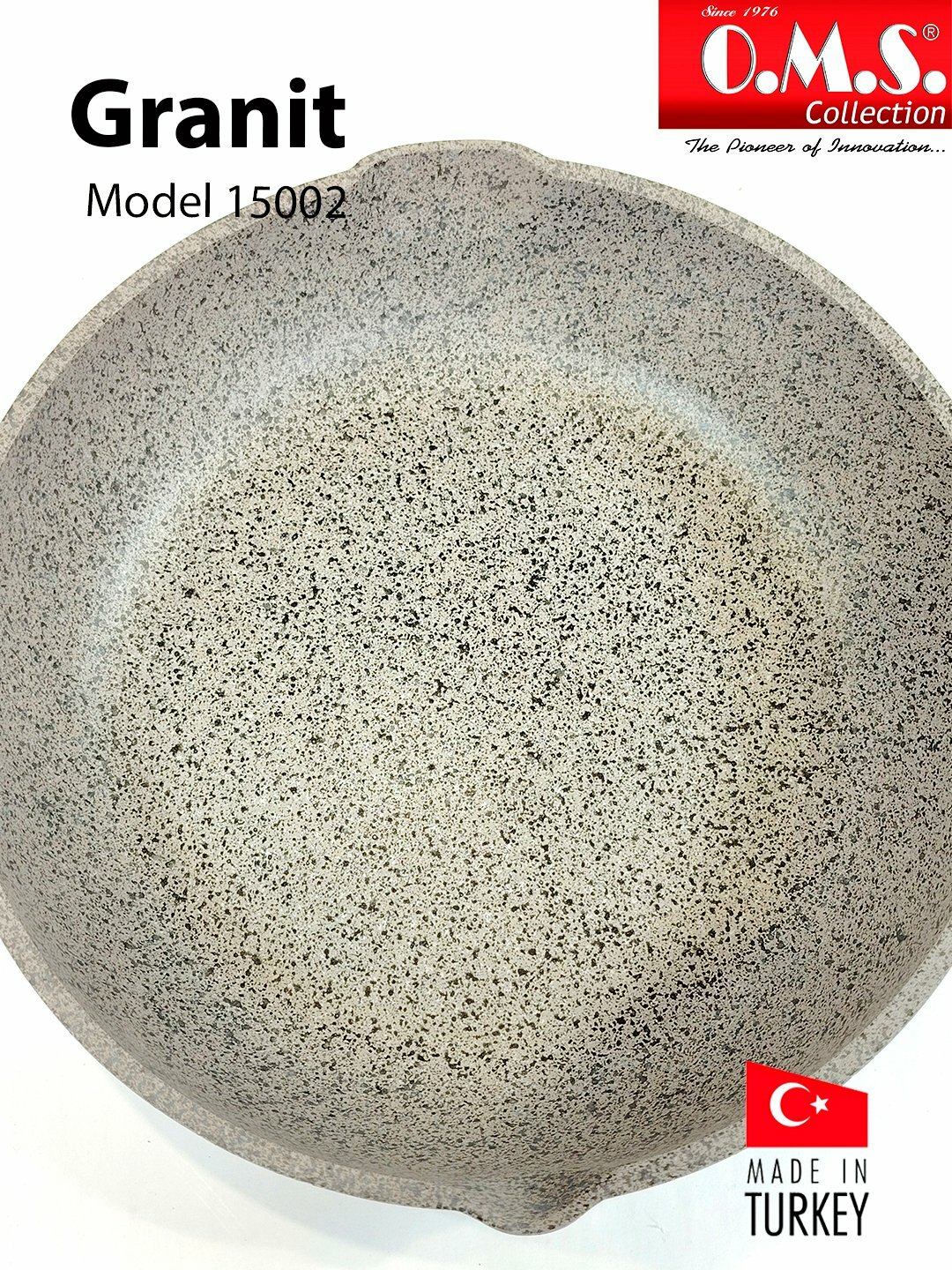 Cковорода гранитная, не липкая, антипригарная O.M.S, Песочный хаки.15002, 28 см — фото 1