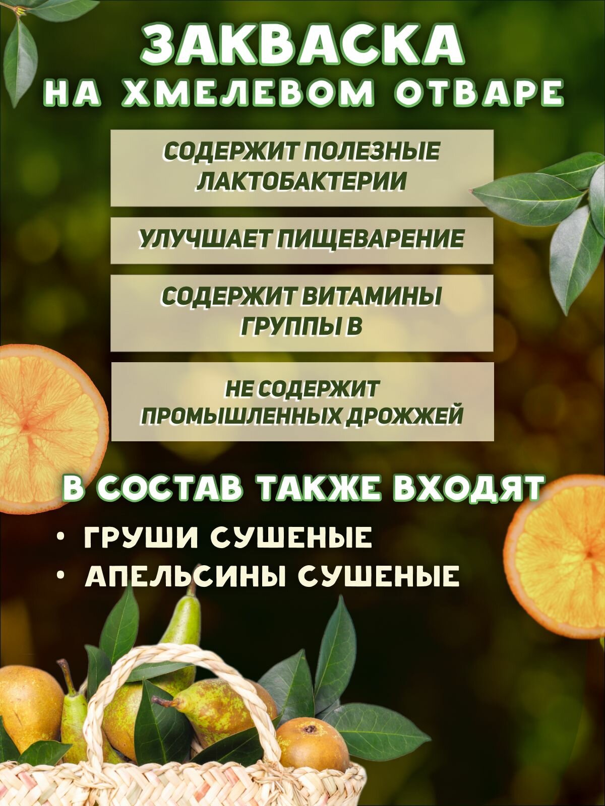 Грушевый эль на хмелевой закваске PolyFood, органический квасной напиток, на 5 л — фото 1