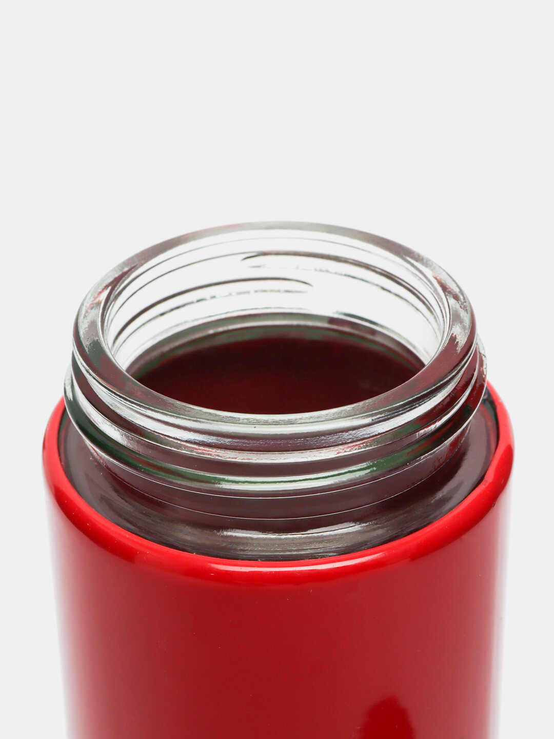 Солонка, стекло/металл, для специй, нержавеющая сталь, красная, прозрачная, 150мл — фото 1