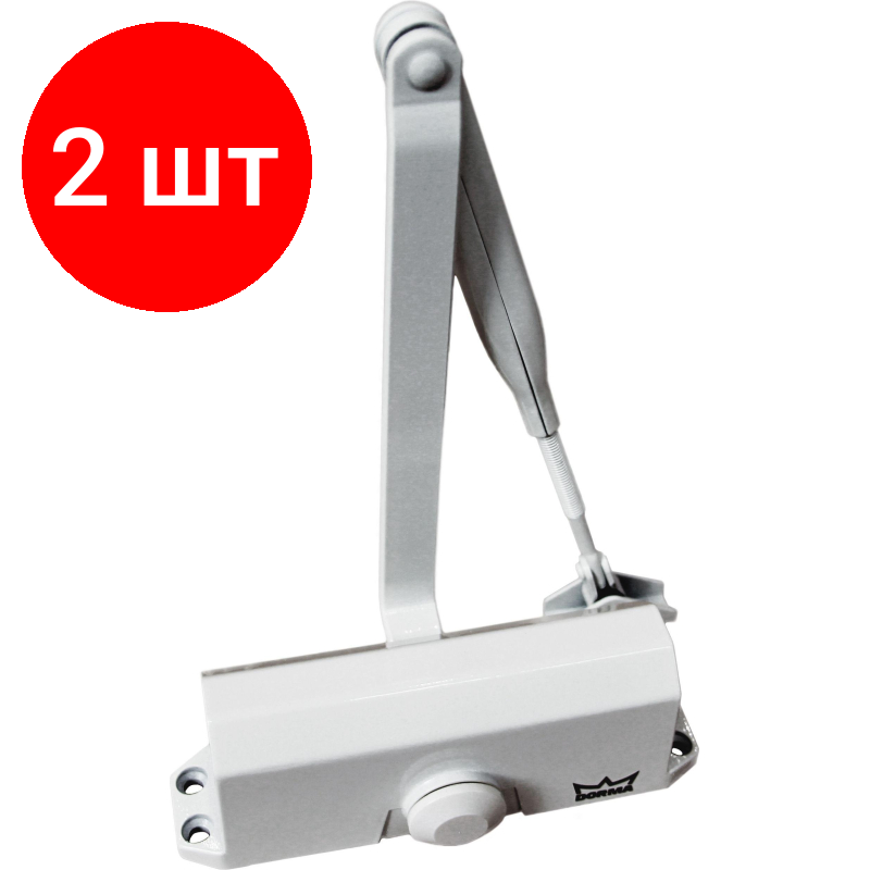 Комплект 2 штук Доводчик Dormakaba TS77 EN 4 с рыч. тягой до 80 кг белый (76060111)