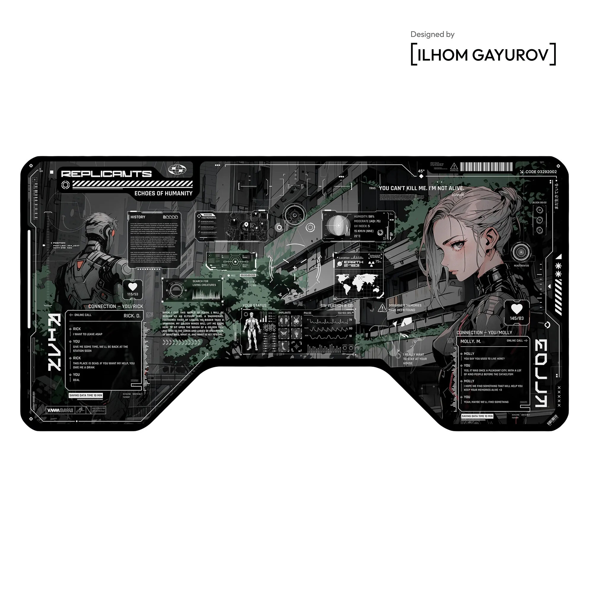 Коврик для клавиатуры и мыши VMMGAME MINI MAT REPLICANTS