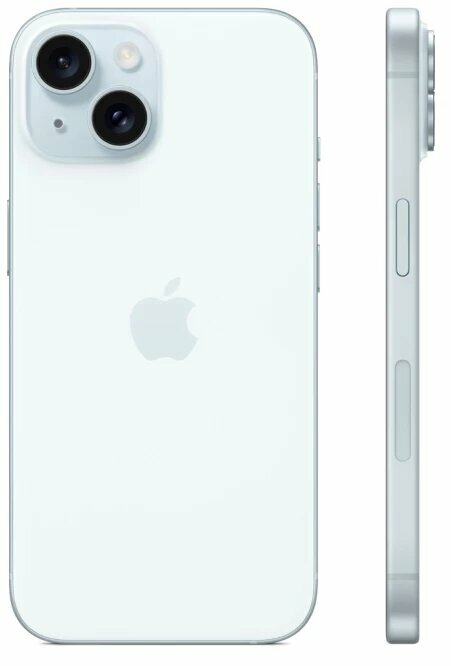 Смартфон Apple iPhone 15 128 ГБ, Dual: nano SIM + eSIM, голубой, без RuStore/MAX — фото 1