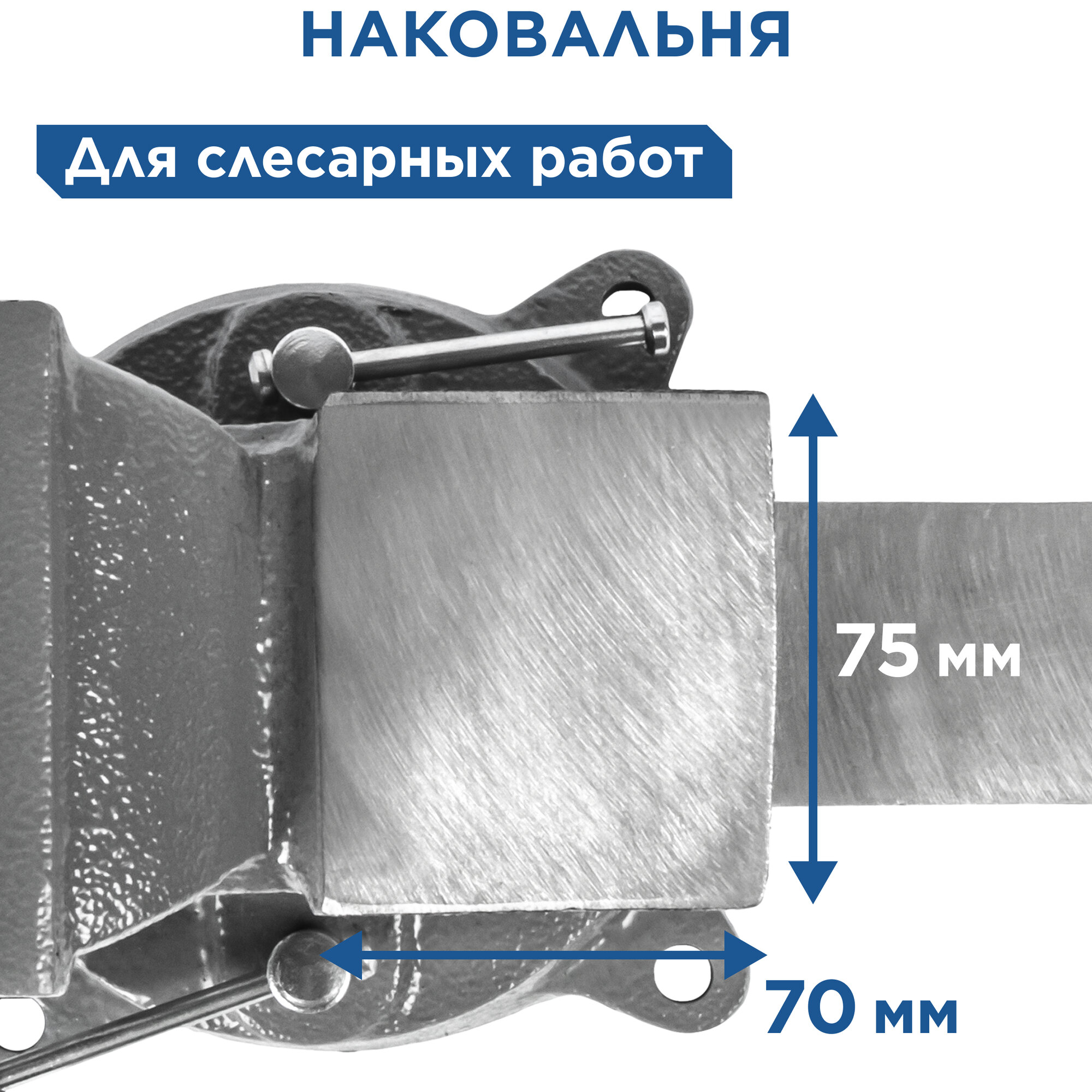 Тиски слесарные поворотные КОБАЛЬТ стальные, ширина губок 100 мм, захват 100 мм, 7 кг. — фото 1