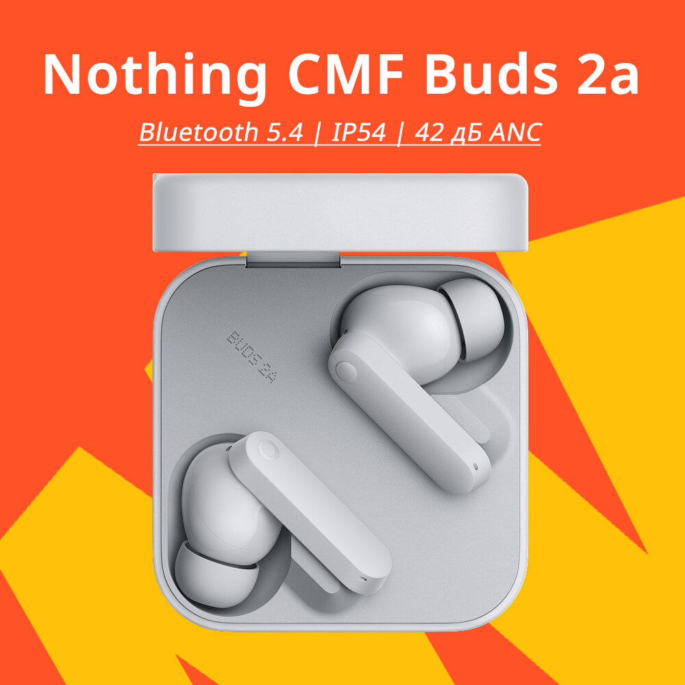 Наушники Nothing CMF Buds 2a Глобальная версия Беспроводная связь по Bluetooth, светло-серый