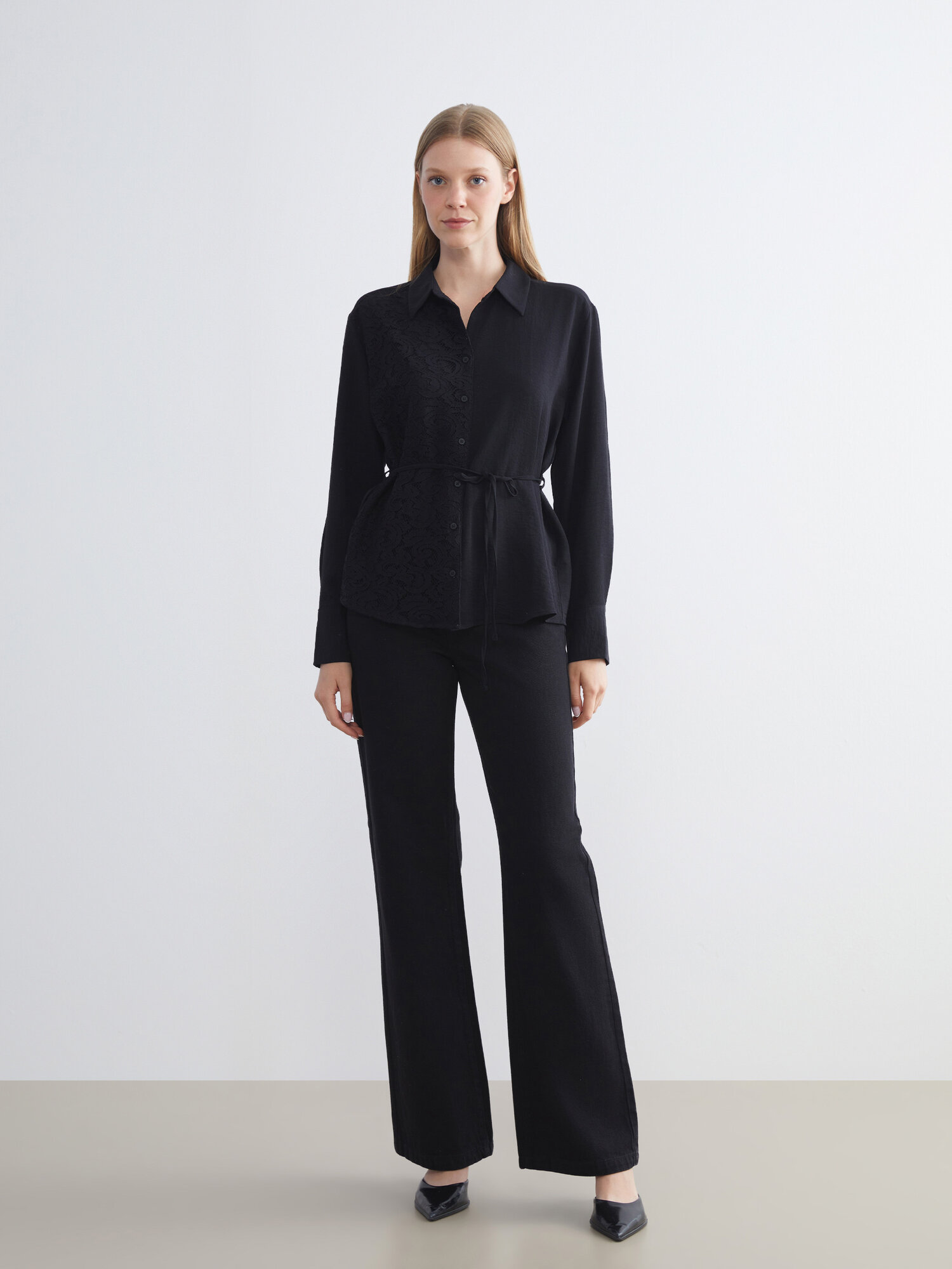 Джинсы широкие LC Waikiki, размер 24, черный