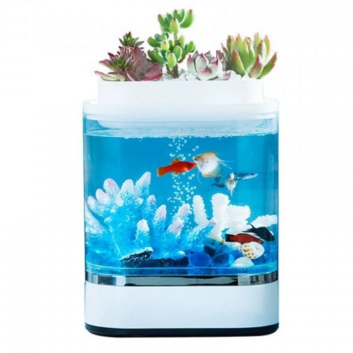Картинки Аква-ферма Xiaomi Descriptive Geometry Mini Lazy Fish Tank Pro C300 Новая модель 2025