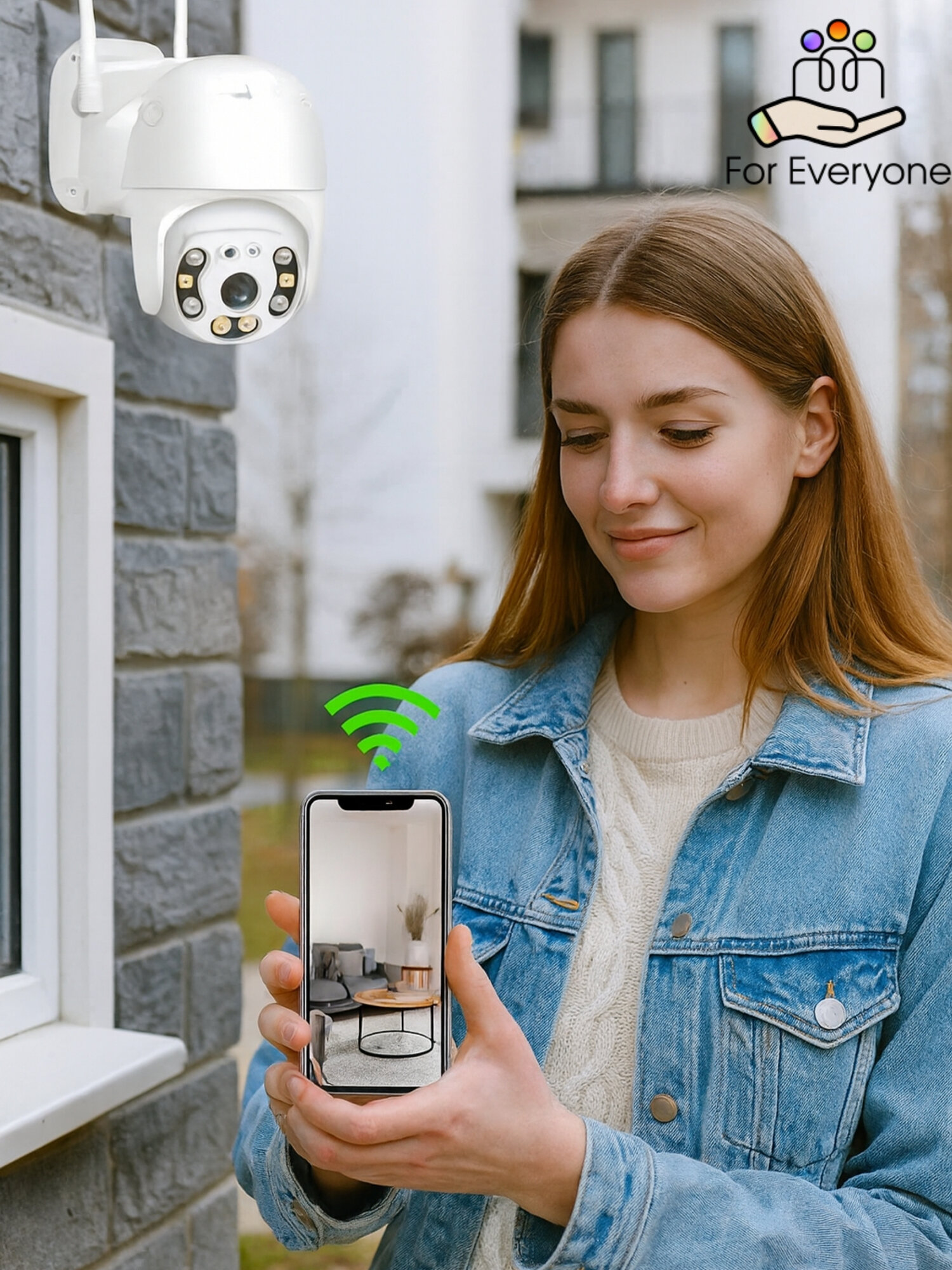 Беспроводная камера наблюдения Wi-fi / Уличная беспроводная камера видеонаблюдения / Поворотная Wi-fi камера наблюдения