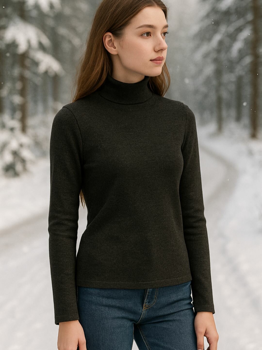 Водолазка DNZ, размер XS, антрацитовый — фото 1