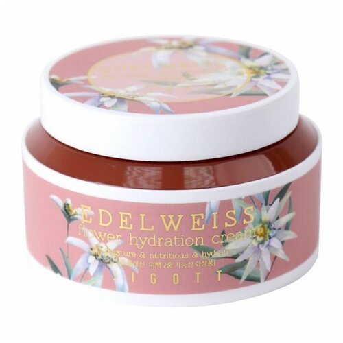 Jigott Крем для лица с экстрактом эдельвейса увлажняющий EDELWEISS FLOWER HYDRATION CREAM 100мл