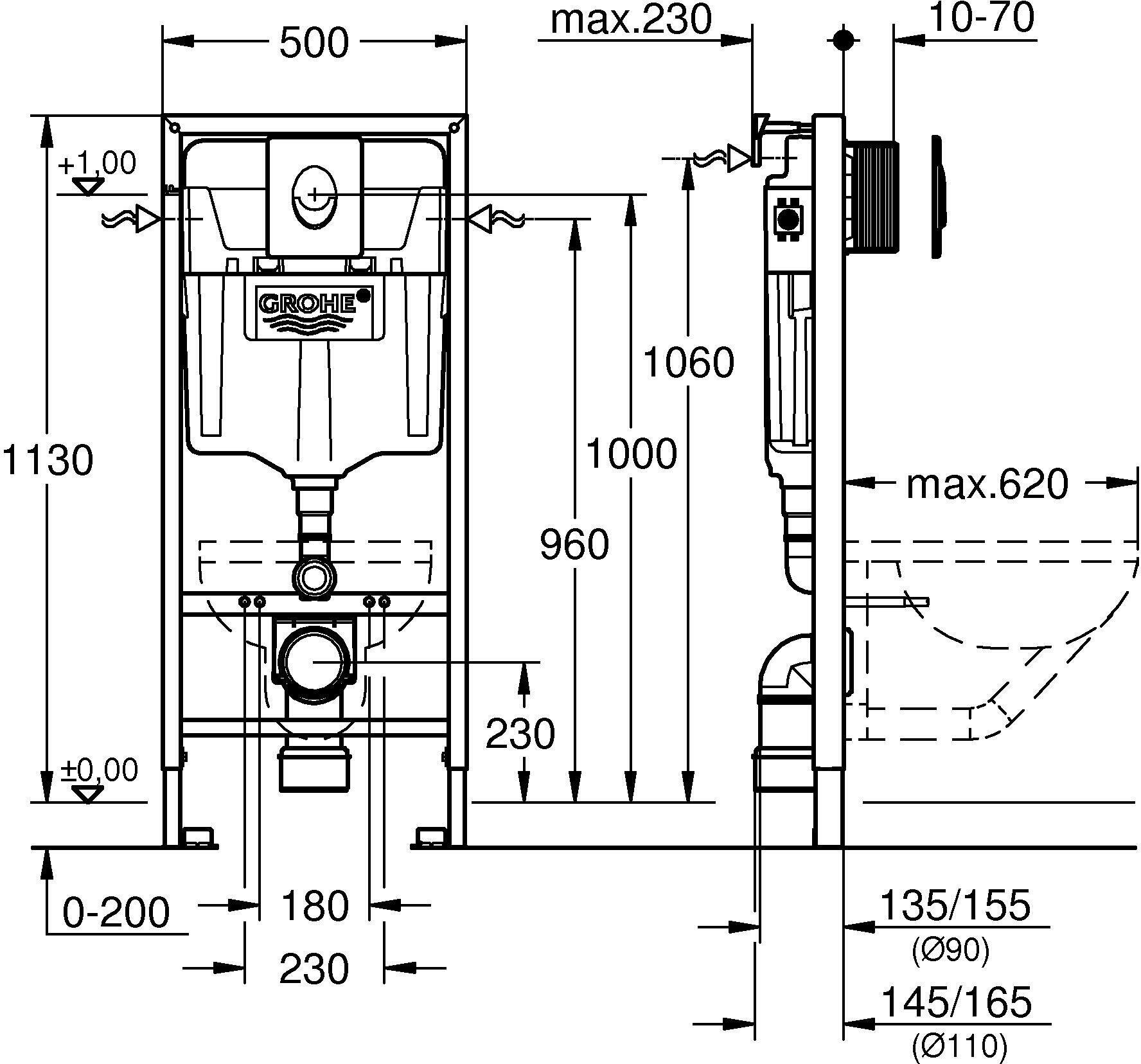 Инсталляция для унитазов Grohe Rapid SL 38721001 3 в 1