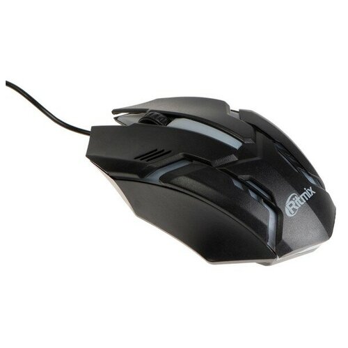 Белая полоса Мышь RITMIX ROM-308 игровая проводная 1000 dpi USB подсветка чёрная 66500₽