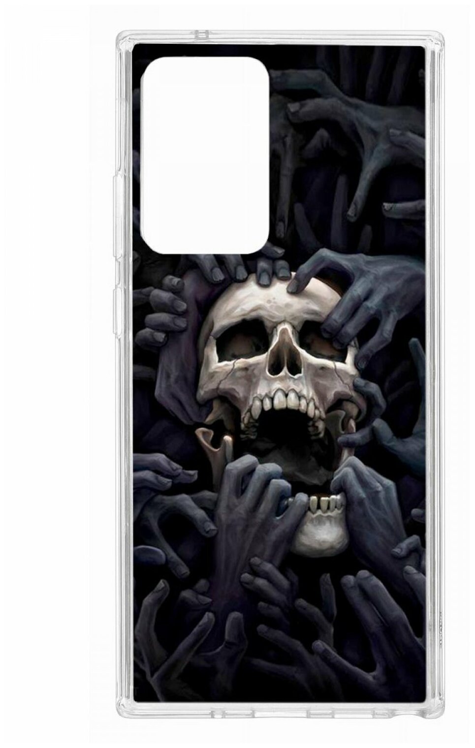 Чехол для Samsung Galaxy Note 20 Ultra Kruche Print Skull Hands, противоударная пластиковая накладка с рисунком, силиконовый бампер с защитой камеры