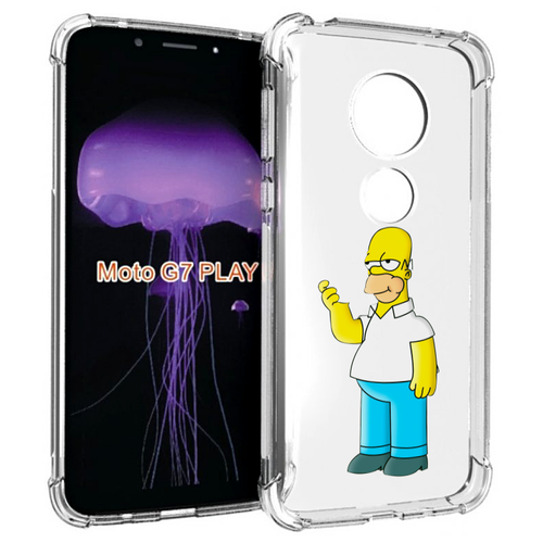 Чехол MyPads гомер-симпсон для Motorola Moto G7 Play задняя-панель-накладка-бампер