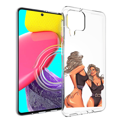 Чехол MyPads девушка-в-купальнике-черном женский для Samsung Galaxy M53 (SM-M536) задняя-панель-накладка-бампер