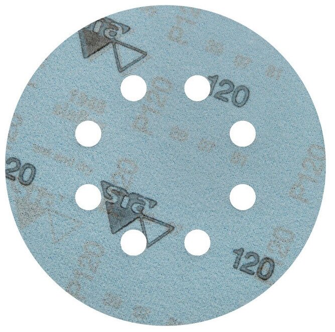Круг шлифовальный на липучке 6шт 125 мм 8 отверстий Р120/ наждачная бумага/ абразив/ наждачный круг