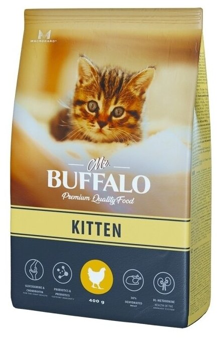 Сухой корм для котят Mr.Buffalo Kitten с курицей 400 г